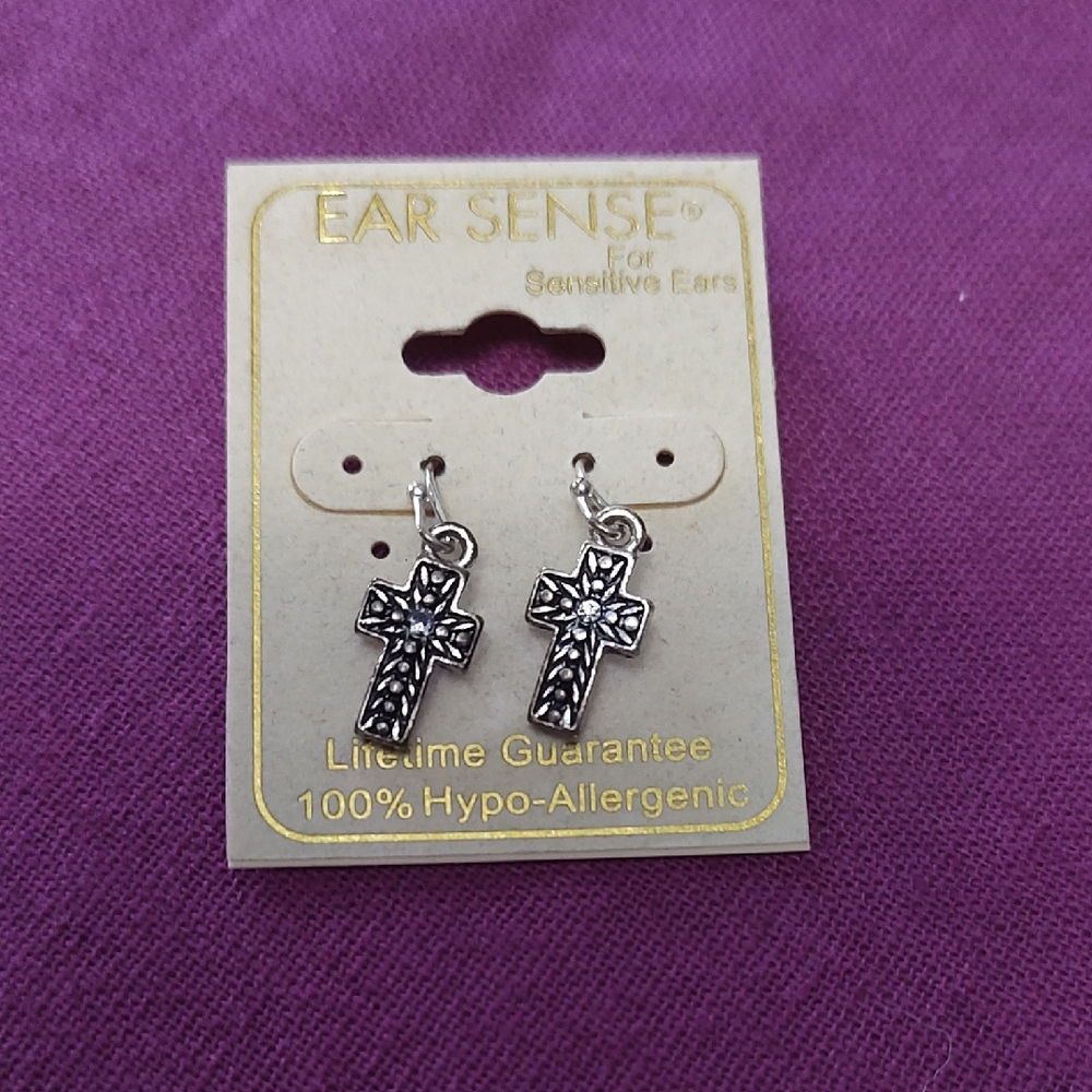 Silver Cross Earrings